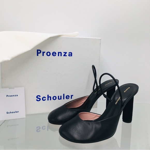 Proenza Schouler- Glove Slingback Pumps Nappa Black Size EU 38.5 M - Picture 3 of 16